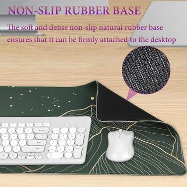 HAUTOCO Килимок для миші ігровий XXL 800x300 мм, чорний, з абстрактним дизайном (Гора та Місяць)