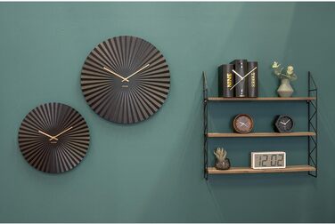 Karlsson KA5628 Table Clock, Trompe-l'oeil Books, Book, Stiff Cardboard and Metal, H20 x 20 x 15 cm (Standard Size, Black)