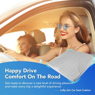 Подушка для сидіння в авто з Memory Foam: для комфортної їзди, полегшення болю в куприку та попереку. Підходить для авто, вантажівок, офісу, інвалідного візка. Шкіра та сітка 4D (Сірий)