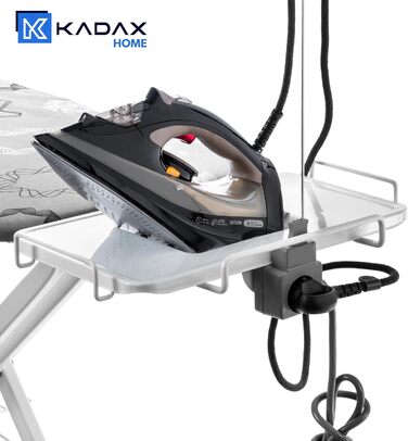 КADAX Складане прасувальне щитове поле, 120x38 см з розеткою, регульоване по висоті, сірий колір