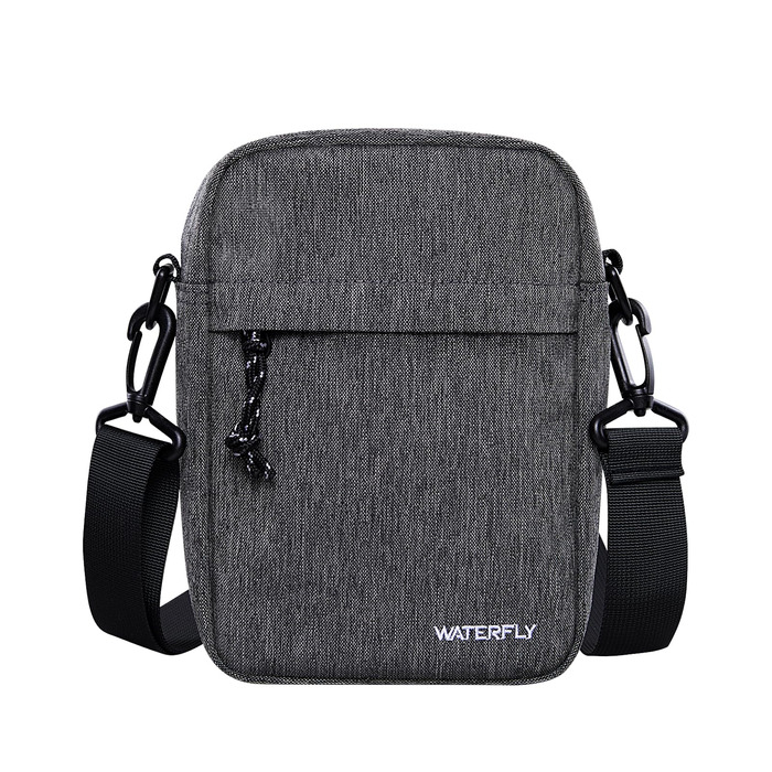 Сумка-месенджер WATERFLY через плече, маленька поперечка для чоловіків та жінок (Сіра)