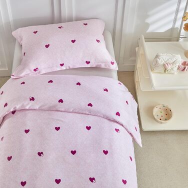 Дитяча постільна білизна для ліжечка, зелений квітковий принт, комплект для дівчинки, м'який двосторонній комплект з подушкою, 120 x 150 см, зелений/квітковий (Violetter Stern)