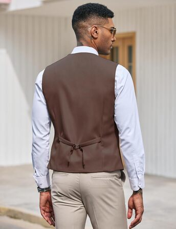 Костюмний жилет чоловічий COOFANDY, приталений, формальний, піджак, для ділового стилю або смокінгу (Коричневий, 4XL)