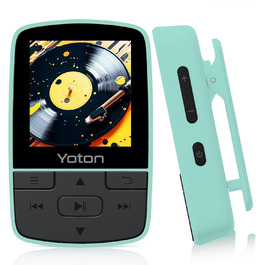 MP3-плеєр YOTON з Bluetooth 5.2, Hi-Fi звук, FM-радіо, диктофон, регулятор гучності, навушники, підтримка SD до 128 ГБ (М'ятний)