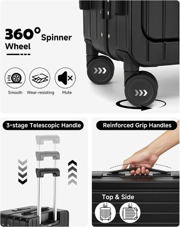 Чорний валіза-ролер Sea Choice з відділенням для ноутбука 15.6