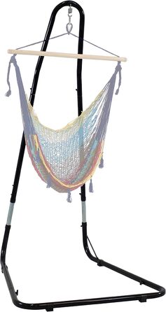 Sunnydaze Adjustable Hanging Chair Stand - 200 cm to 236.2 cm High Hanging Chair Stand - 149.7 kg Weight Capacity