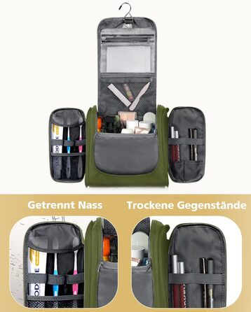 Водонепроникний дорожній органайзер для косметики та туалетних аксесуарів (зелений)