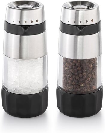 Набір для солі та перцю OXO Good Grips Accent: регульовані млини з кераміки, неслизькі кнопки, зручне заповнення, без мірний дизайн для столу