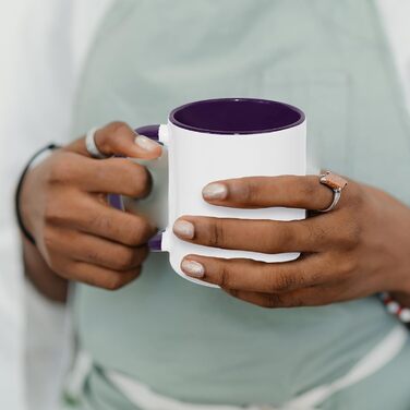 MR.R 11 Unzen Sublimation blank mugs, blank white mug, mug with purple color inside and handle, set of 6