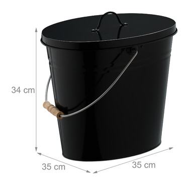 Relaxdays Ash Bucket with Lid, 12 Liters