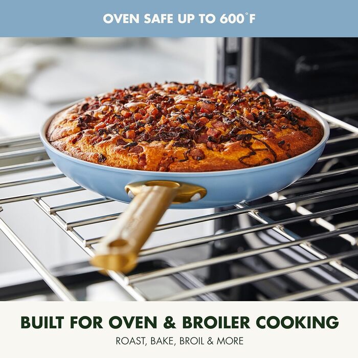 Набір сковорідок GreenPan, 3 шт., з керамічним покриттям, антипригарні, без PFOA та PFAS, з нержавіючої сталі, для плити та духовки, 20.3 см, 25.4 см, 30.5 см