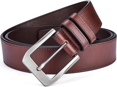 Чоловічий шкіряний ремінь Beltox Fine Casual Jeans, ширина 38 мм, пряжка з металевого сплаву, для джинсів та повсякденного носіння, кольори: Braun, Kaffee, розмір 44-46