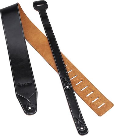 Гітарний ремінь Rayzm з натуральної шкіри та замші, 6,5 см, регульована довжина 108-140 см (Акустика, Електрогітара, Бас)