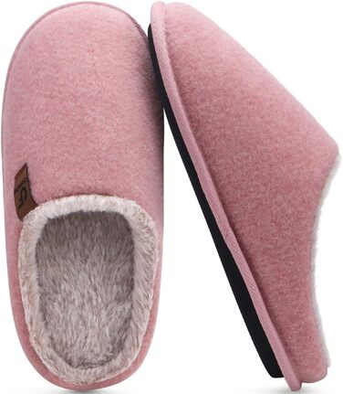 Тапочки чоловічі COFACE з фетру, теплі, зручні, з плюшем, антиковзка гумова підошва, розмір 40-49 (світло-рожевий, 46 EU)