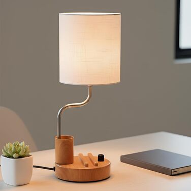 Настільна лампа LED OUTON з USB-портами (Type-A, Type-C), сенсорне регулювання, тепле світло 2700K, підставка для телефону та ручок, сучасний дизайн, кераміка, 2 шт.