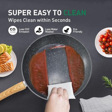 Набір посуду Kitchen Academy 12 предметів з антипригарним гранітним покриттям для індукційних плит, сірий