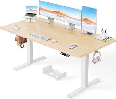 Ергономічний електричний стіл ErGear 160x80 см, 100 кг, безщітковий мотор, тиха робота, міцна металева рама