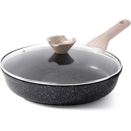 Сковорода Kordisen з кришкою, 28 см, антипригарне покриття з граніту, для індукційних плит, безпечна та нетоксична, без PFOA