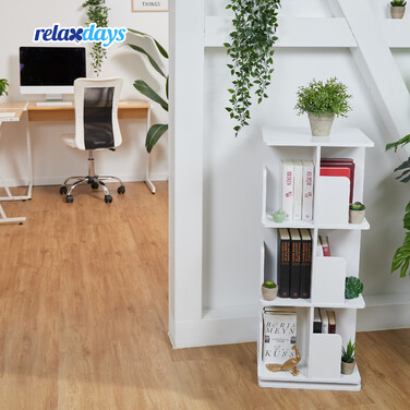 Книжкова шафа Relaxdays біла поворотна