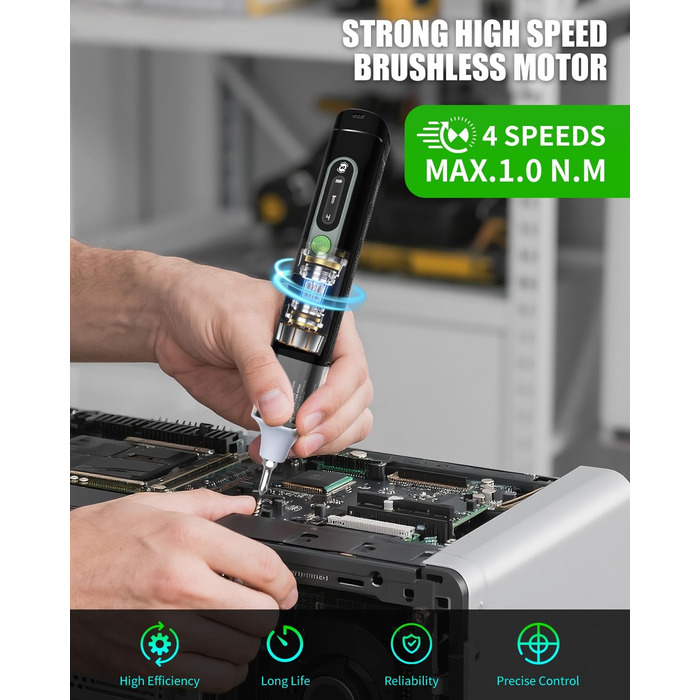 Електрична викрутка 36 в 1, міні-набір, акумуляторна викрутка з бітами H4, H6.3, 4 моменти, 1500mAh, інструмент для ремонту телефонів, окулярів, годинників, ноутбуків GS-Y08