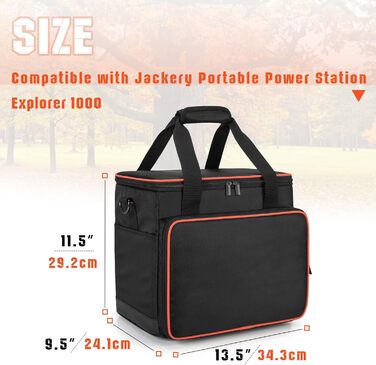 Trunab Generator Bag, Three Sizes, Compatible with Jackery Explorer 160/240/300/500/1000 & ALLPOWERS S300/R600/R700, Carry Case for Portable Power Station with Pockets for Charging Cables and Accessories