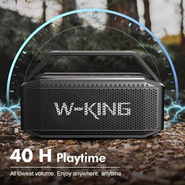 W-KING Bluetooth Колонка 100W (Пікова потужність) - Портативна Колонка з Глибоким Басом, Power Bank, TF/AUX, EQ, IPX6, 40 годин роботи