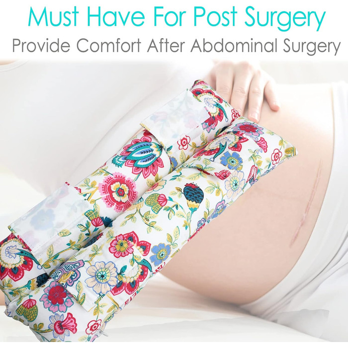 D. Cozy Pillow Belly Surgery Safety Belt Pillow with Pocket, Myomectomy Comfort Pillow for Abdominal Incision, Tummy Tuck, C-Section Recovery Gifts Women Patients (Sunflower)