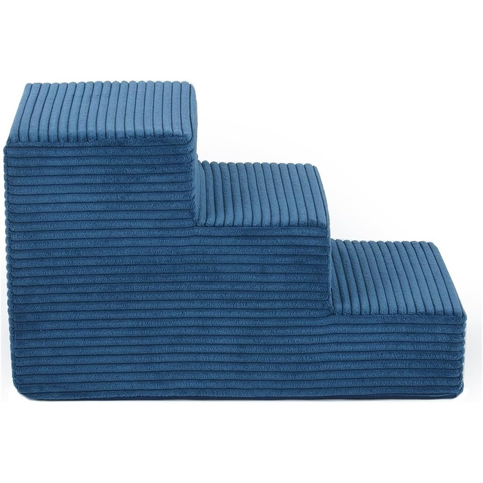 Сходинки для собак Velinda: 3 сходинки, також підходять для котів, допомога у вході, матеріал - піна, темно-синій колір (Cord)