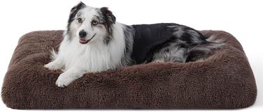 М'яке ліжко для собак BEDSURE великих порід - 104x69x8 см, миється, з антиковзним дном, коричневе