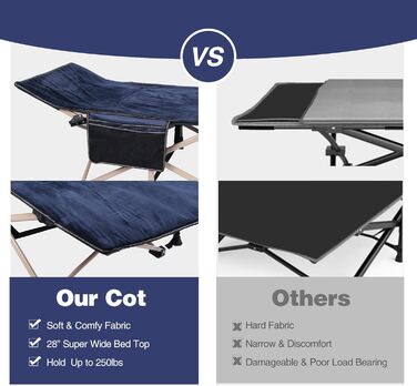 Ліжко-розкладачка REDCAMP XL з матрацом для дорослих, 226 кг, широке, міцне, для кемпінгу, відпочинку, гостей, офісу, дому