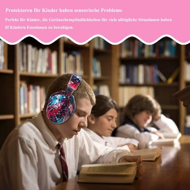 Навушники для захисту вух Kinder: регульовані навушники шумоізоляції для дітей, для концертів, SNR 28dB, рожевий колір