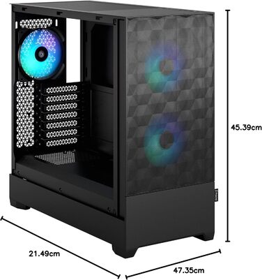 Корпус для ПК Fractal Design Pop Black з темним склом та сіткою Honeycomb Mesh - 3 вентилятори Aspect 12 RGB
