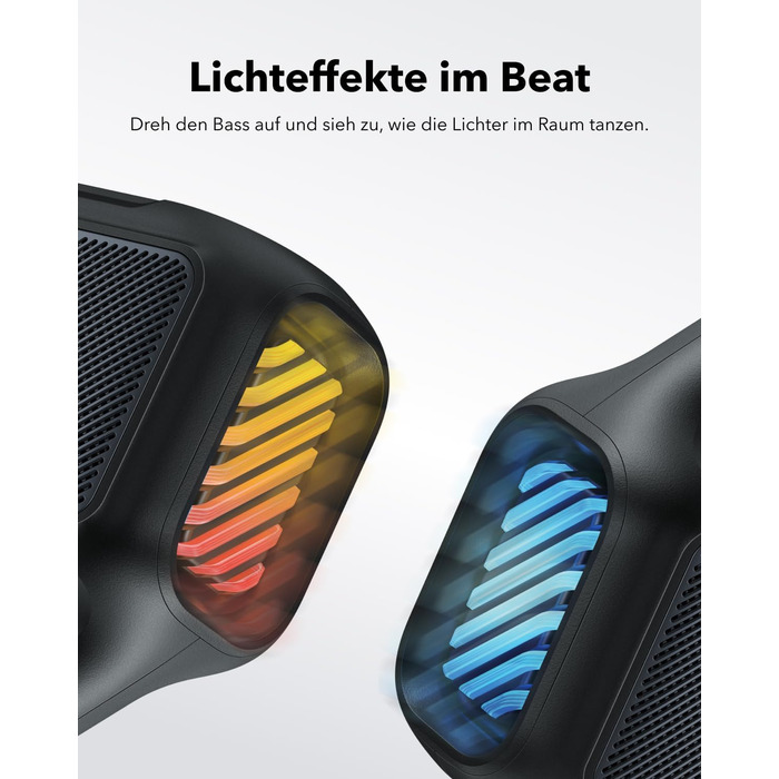 Soundcore Boom 2 - портативна Bluetooth колонка, 80W, сабвуфер, LED, IPX7, USB-C, EQ, BT 5.3, для кемпінгу, пляжу, саду, чорна
