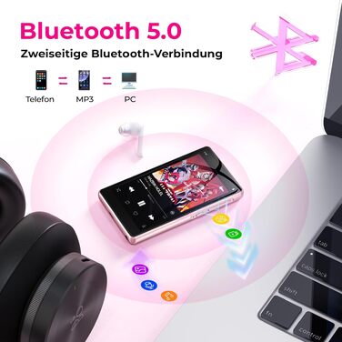 MP3 плеєр з підтримкою Spotify, Bluetooth та WiFi, сенсорний екран 4.5