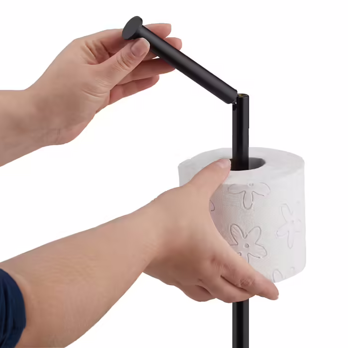 Relaxdays Black Toilet Paper Holder
