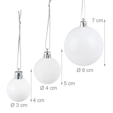 Relaxdays Set of 76 Christmas Baubles