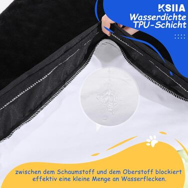 KSIIA Orthopedic Dog Bed for Large Dogs, XL Washable Dog Cushion Fluffy Dog Mat Dog Mattress with Removable Cover in 105x70x8cm (L 105 x W 70 x H 8 cm, Black)
