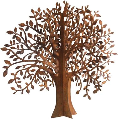 Bornhöft Metal Rust Garden Decor, Patina Rust, Rusty Garden, Rust Decor, Tree, Tree of Life, Garden Decor, Patina Rust, Table Decor, Metal Rust Look (Tree Large)