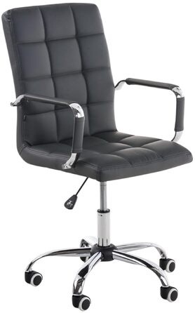 Офісний стілець CLP Deli V2 з штучної шкіри, сірий | Регульована висота сидіння, м'яке сидіння