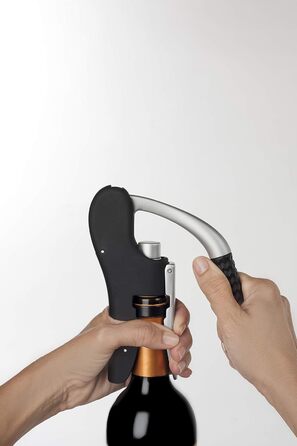 Arcos Wine Opener - Black & Gray Ergonomic Corkscrew with ABS & Zinc Alloy Handle