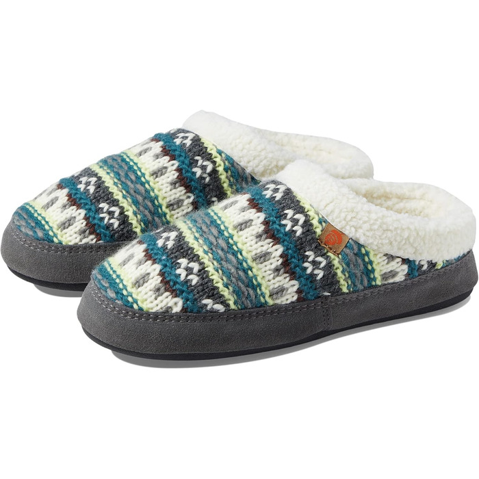 Тапочки домовик Acorn з вишивкою 'Сіре Білка', Fairisle Hoodback 'Павлінь' (39/40 EU)