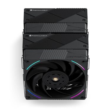 Кулер для процесора Thermalright Phantom Spirit 120 EVO, 7 теплових трубок, 2 PWM вентилятори, 2150 RPM, сумісність з AMD AM4/AM5 та Intel LGA 115X/1200/1700/1851/20XX, чорний