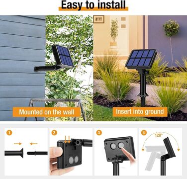 Сонячна гірлянда для декору саду та тераси BTfarm, 2 шт. по 15 метрів, 150 LED, IP65, теплий білий