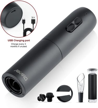 Електричний відкривачка пляшок Aikarо, автоматичний, перезаряджається (Set C)