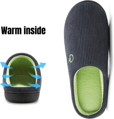 Тапочки домашні Mishansha для чоловіків та жінок, зимові, з memory foam, розмір 36-47, комфортні, сірі та темно-сині