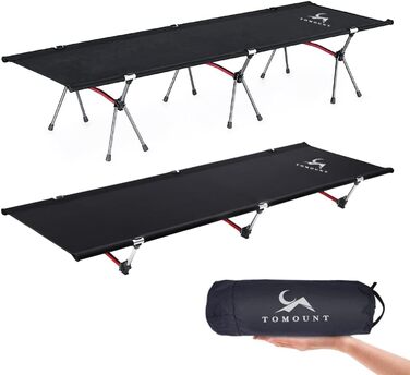 Легке туристичне ліжко TOMOUNT: компактне кемпінгове ліжко з алюмінієвого сплаву для відпочинку на природі, балконі, у саду або під час подорожей