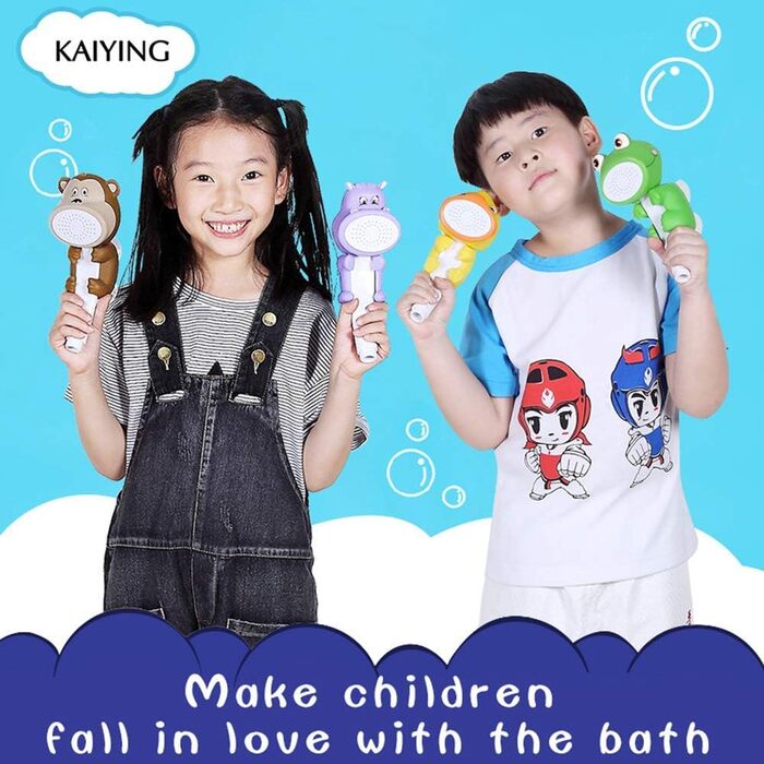 KAIYING Kids Showerheads, Cartoon Water Flow Sprinkler Shower, Shower Head Attachment for Toddlers, Baby Handheld Shower Head Bathroom Accessories, Kid's Shower Attachment (J: Showerhead (Frog) + Hose + Diverter Valve) (Duck Showerhead Set)