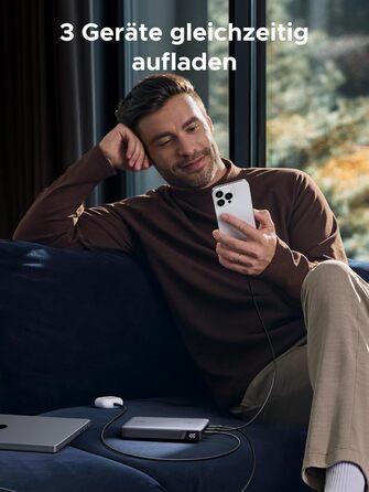 Power Bank UGREEN Nexode 145W 25000mAh з 3 USB-C портами та цифровим дисплеєм. Сумісний з MacBook, iPhone, Galaxy, Dell