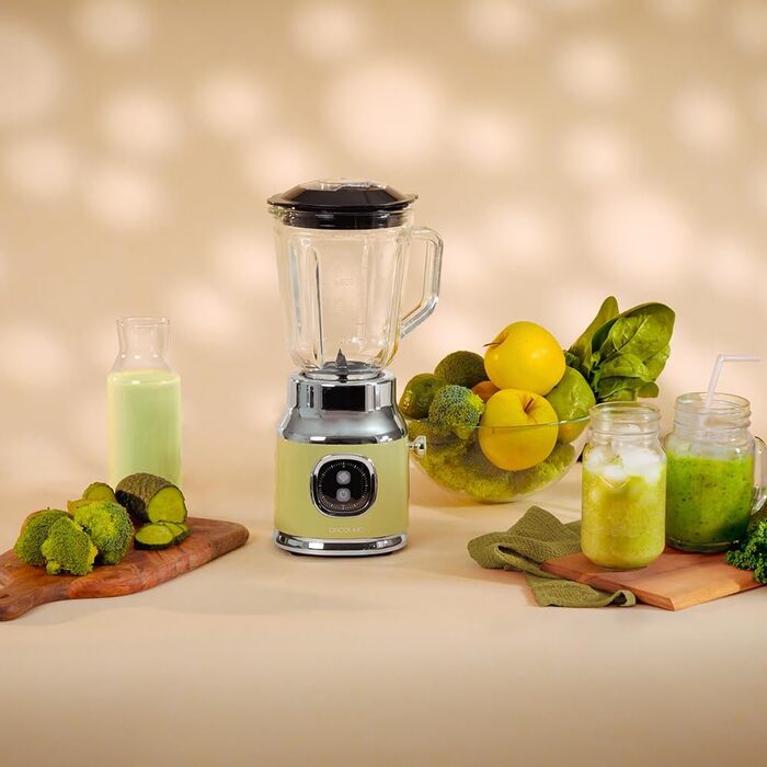 Cecotec RetroTwist Yellow Stand Mixer - 800W, Pulse Function, 1L Jug, Vintage Design