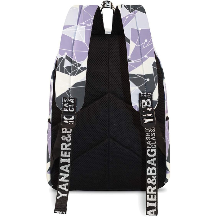 Шкільний рюкзак для дівчаток та хлопців: модний, водонепроникний, з відділенням для ноутбука (геометрія)